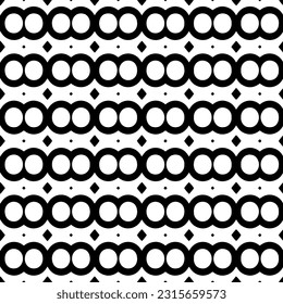 
 Grunge background with abstract shapes. Black and white texture. Seamless monochrome repeating pattern  for decor, fabric, cloth.