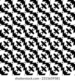  Grunge background with abstract shapes. Black and white texture. Seamless monochrome repeating pattern  for decor, fabric, cloth.