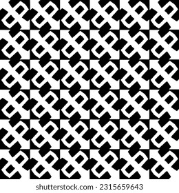 
 Grunge background with abstract shapes. Black and white texture. Seamless monochrome repeating pattern  for decor, fabric, cloth.