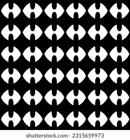  Grunge background with abstract shapes. Black and white texture. Seamless monochrome repeating pattern  for decor, fabric, cloth.