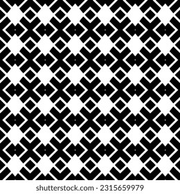 
 Grunge background with abstract shapes. Black and white texture. Seamless monochrome repeating pattern  for decor, fabric, cloth.