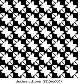  Grunge background with abstract shapes. Black and white texture. Seamless monochrome repeating pattern  for decor, fabric, cloth.