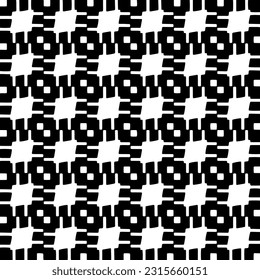 
 Grunge background with abstract shapes. Black and white texture. Seamless monochrome repeating pattern  for decor, fabric, cloth.