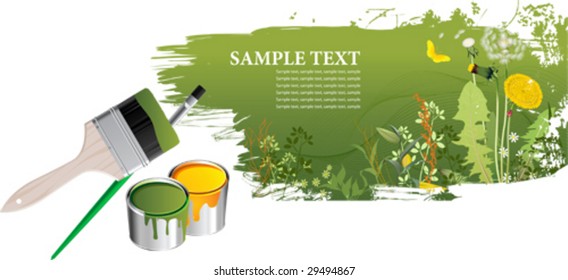 Grunge background. All elements and textures are individual objects. Vector images scale to any size.