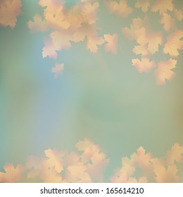 Grunge background with autumn leaves. And also includes EPS 10 vector