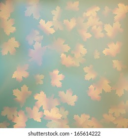 Grunge background with autumn leaves. And also includes EPS 10 vector