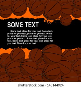 Grunge background with basketball balls