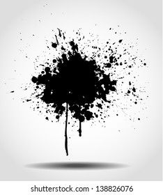 Grunge background with a big splash. Vector illustration.