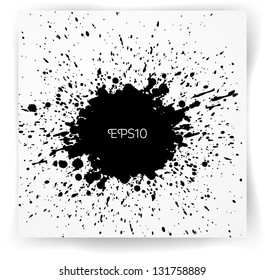 Grunge background with a big splash for your design. Vector illustration.