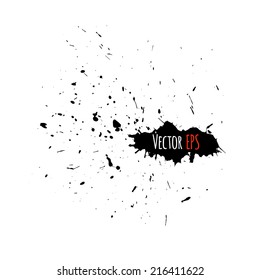 Grunge background with a big splash for your design, vector illustration.