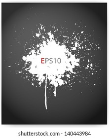 Grunge background with a big white splash. Vector illustration.