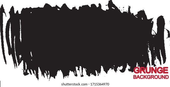 brüchiger Hintergrund, schwarz einzeln auf weiß. Tintenfleck. Vorlage zum Einfügen von Text. Abstrakter Malpfad