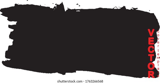 brüchiger Hintergrund, schwarz einzeln auf weiß. Tintenfleck. Vorlage zum Einfügen von Text. Abstrakter Malpfad
