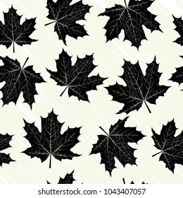 Grunge background with black leaves