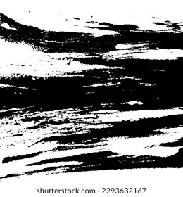 Grunge background of black paint strokes on a white background