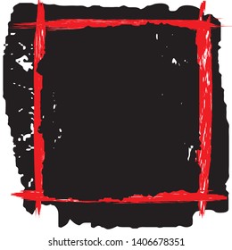 Grunge background of black and red paint strokes