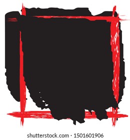 Grunge background of black and red paint strokes