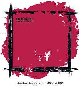 Grunge background of black and red strokes