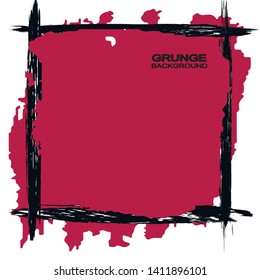 Grunge background of black and red strokes