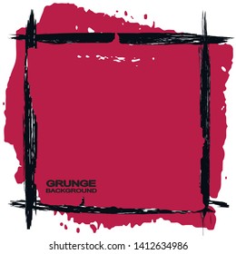 Grunge background of black and red strokes