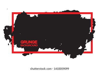 Grunge background black spot with red frame