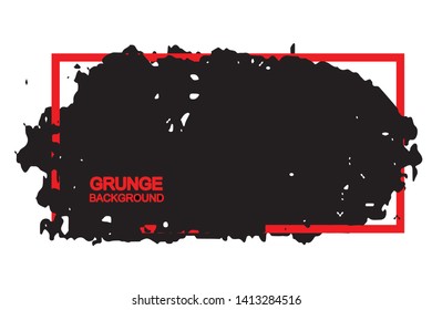 Grunge background black spot with red frame
