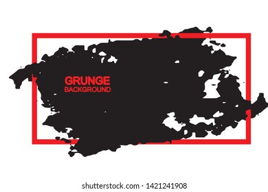 Grunge background black spot with red frame