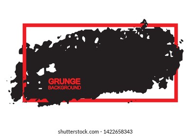 Grunge background black spot with red frame