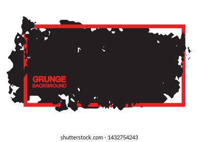 Grunge background black spot with red frame