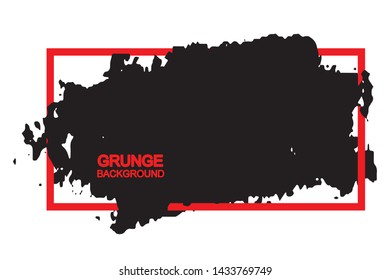 Grunge background black spot with red frame
