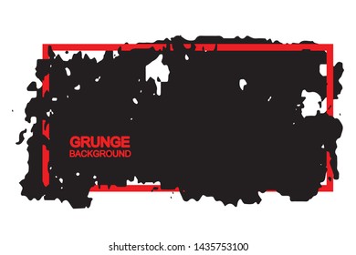 Grunge background black spot with red frame