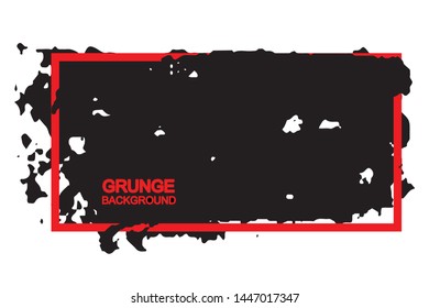 Grunge background black spot with red frame