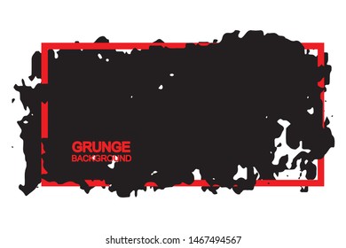 Grunge background black spot with red frame