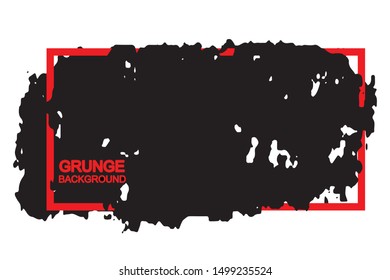 Grunge background black spot with red frame