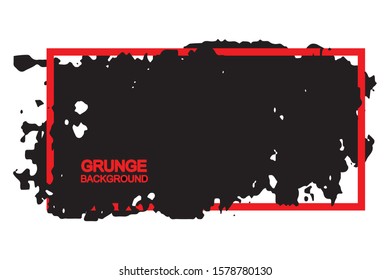 Grunge background black spot with red frame