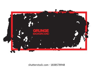 Grunge background black spot with red frame