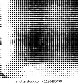 Grunge background of black squares randomly placed on a white background