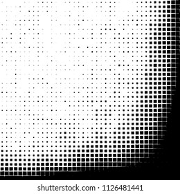 Grunge background of black squares randomly placed on a white background