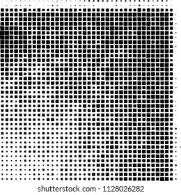 Grunge background of black squares randomly placed on a white background