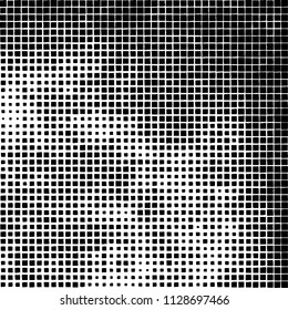 Grunge background of black squares randomly placed on a white background