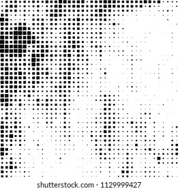 Grunge background of black squares randomly placed on a white background