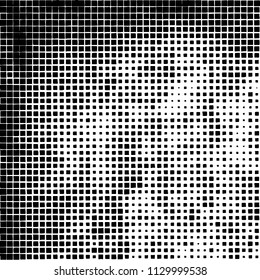 Grunge background of black squares randomly placed on a white background