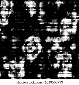 Grunge background of black and white. Abstract monochrome vector pattern