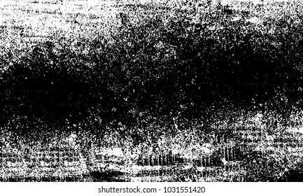 Grunge background of black and white. Abstract monochrome vector texture of dust, stains, chips, dots