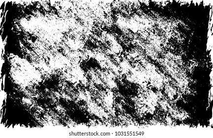 Grunge background of black and white. Abstract monochrome vector texture of dust, stains, chips, dots