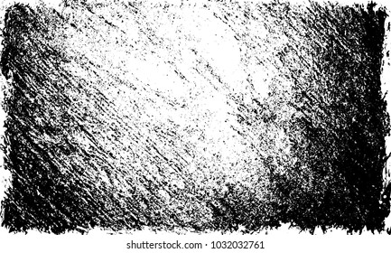 Grunge background of black and white. Abstract monochrome vector texture of dust, stains, chips, dots