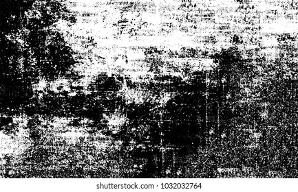 Grunge background of black and white. Abstract monochrome vector texture of dust, stains, chips, dots