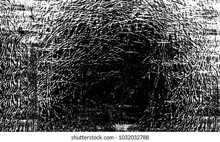 Grunge background of black and white. Abstract monochrome vector texture of dust, stains, chips, dots