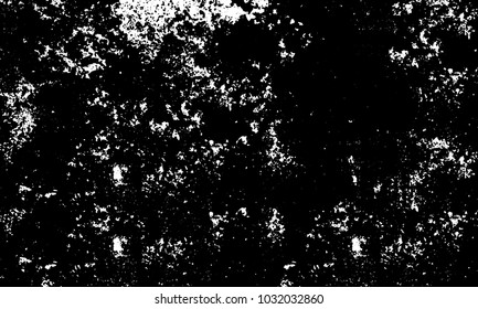 Grunge background of black and white. Abstract monochrome vector texture of dust, stains, chips, dots