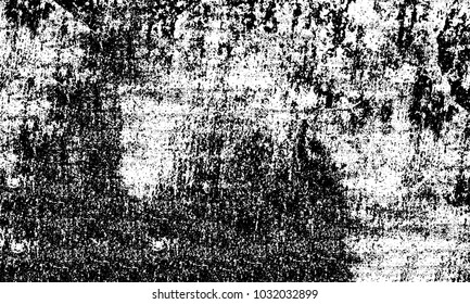 Grunge background of black and white. Abstract monochrome vector texture of dust, stains, chips, dots